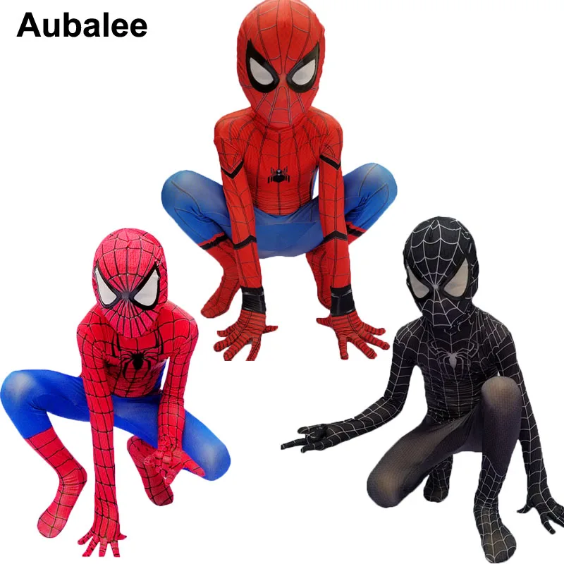 

Kids Boys Spider-man Homecoming Costume Children Amazing Spiderman Red Black Superhero Spandex Zentai Suit Party Cosplay Outfit