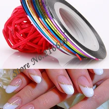 DHL 1500 шт/партия может смешать цвет 18 цветов рулонов стрипинг ленты металлическая нить линии дизайн ногтей стикер