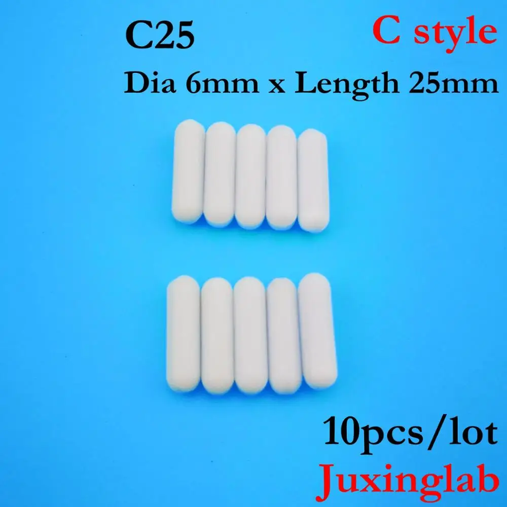 Лабораторный PTFE магнитная мешалка смеситель мешалкой C Стиль C25 Dia6mm x длина 25 мм 10 шт./упак