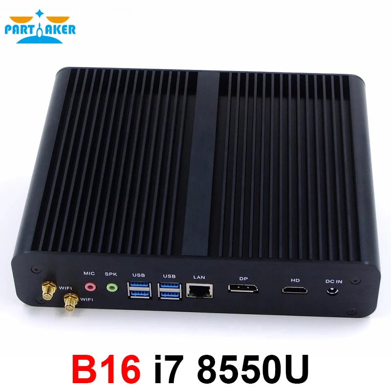  8th Gen Mini PC Windows10 Intel Core i7 8550U Quad Core 4.0GHz Fanless Mini Computer 4K HTPC Intel 