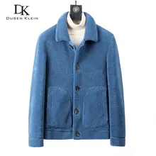 Мужская куртка из натуральной шерсти с двумя сторонами; Роскошная зимняя верхняя одежда из натуральной шерсти; плотное теплое пальто; DK3701