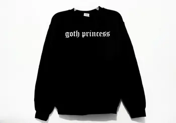 Sugarbaby Goth Princess Graphic Print Unisex Sweatshirt Long Sleeve Fashion Gothic Sweatshirt Crew Neck Jumper Tumblr Clothing crew neck crop sweatshirt