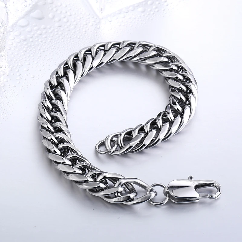 

SKA Bijoux Fashion Jewelry Men Bracelets & Bangles 316L Stainless Steel Punk Rock Snake Chain Link Bracelets For Men BR-C001