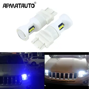 

2x Ceramic White Blue XBD chips 3157 3357 3457 4114 3156 T25 LED Bulbs For 2011-up Jeep Compass For Daytime Running Lights
