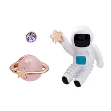 Комбинация маленькие серьги-гвоздики чистый красный серьги планета Вселенной астронавт женские серьги-гвоздики с популярные серьги-гвоздики для женщин