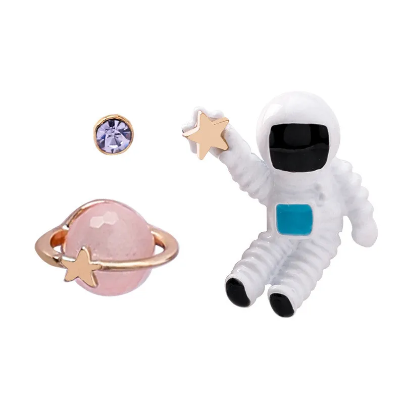 

combination small stud earrings net red earrings planet universe astronaut stud earrings female Popular stud earrings for women