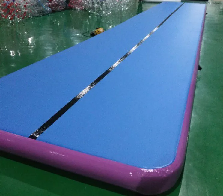 6x1x0,2 м, голубой надувной гимнастический матрас для тренажерного зала, сушильная воздушная дорожка(поставляется с насосом - Цвет: Фиолетовый