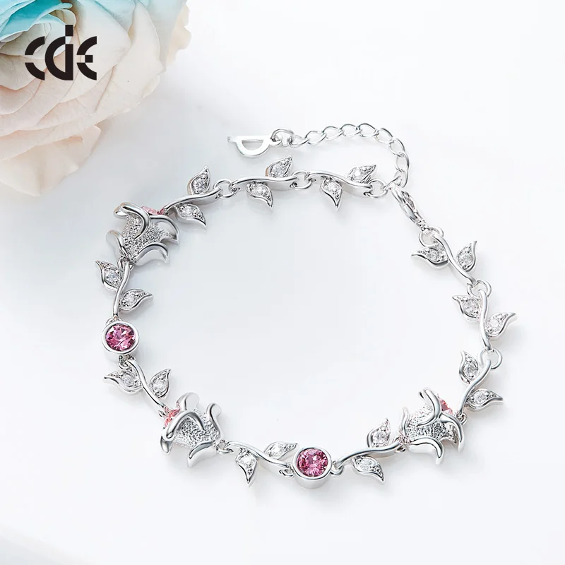 Cdyle Crystals from Swarovski Bracelets Women Bracelet For Women Bangle Austrian Rhinestone Fashion Jewelry Elegant Rose New