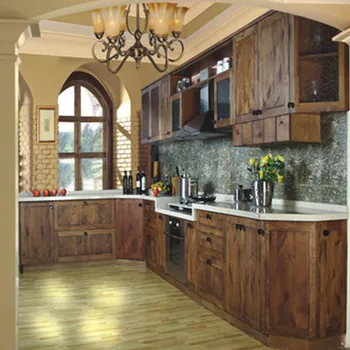 

wood kitchen cabinet with cherry wood