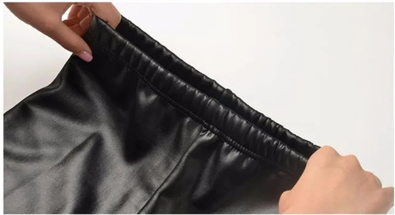 Зимние леггинсы женские осенние теплые леггинсы искусственная кожа бархатные брюки стрейч узкие сексуальные утолщение черные леггинсы брюки 5