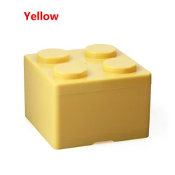 Innovative Space-Saving Storage Box with Building Block Design (S Yellow)