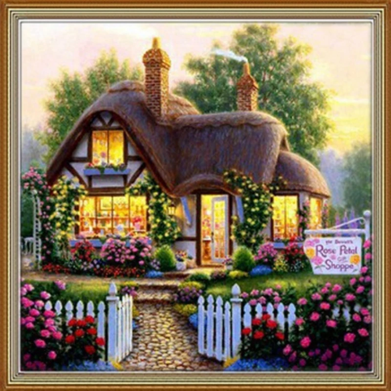 

5D Riverside House DIY Diamond Embroidery Painting Cross Stitch Home Decor