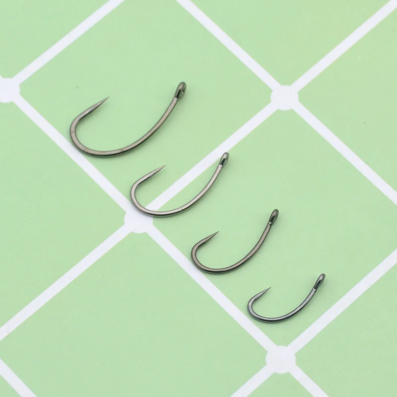 Carp Fishing Hooks 50pcs/lot Barbless Curve Shank Carp Fishing Hair Rig Hook High Carbon Steel No Barbs Fishhook