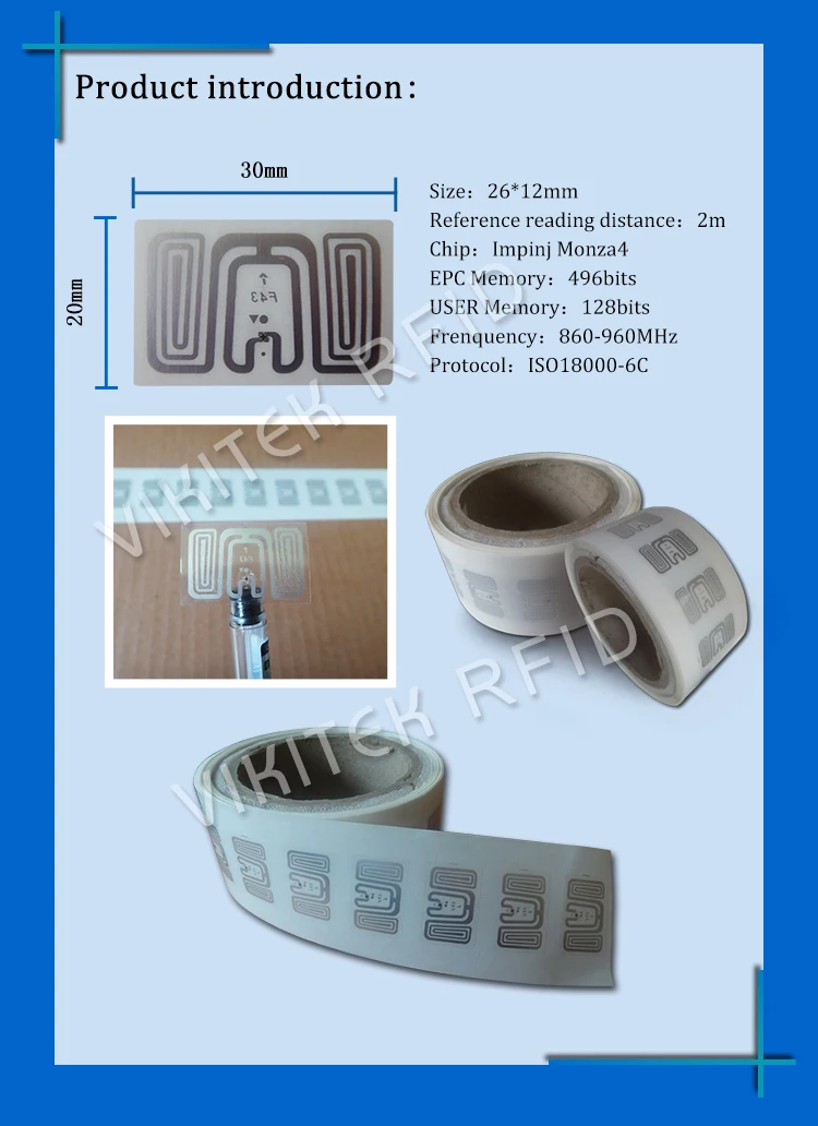 UHF RFID Метка стикер Impinj F43 EPC6C влажная инкрустация 915mhz868mhz860-960MHZ Higgs3 1000 шт Бесплатная доставка клей пассивный RFID этикетка