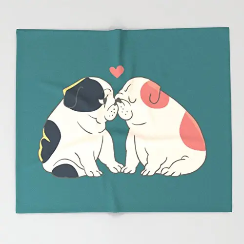 English Bulldog Kisses Throw Blankets 68" x 80" Blanketin Blankets