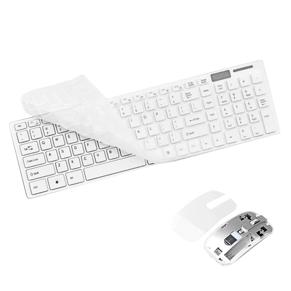 Vococal тонкая беспроводная 2 4G клавиатура + мышь USB приемник пленка для Mac PC ноутбук