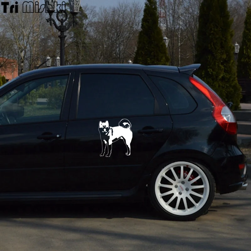 Tri Mishki HZX387# 16.9*15см american akita on board американская акита на борту виниловые наклейки