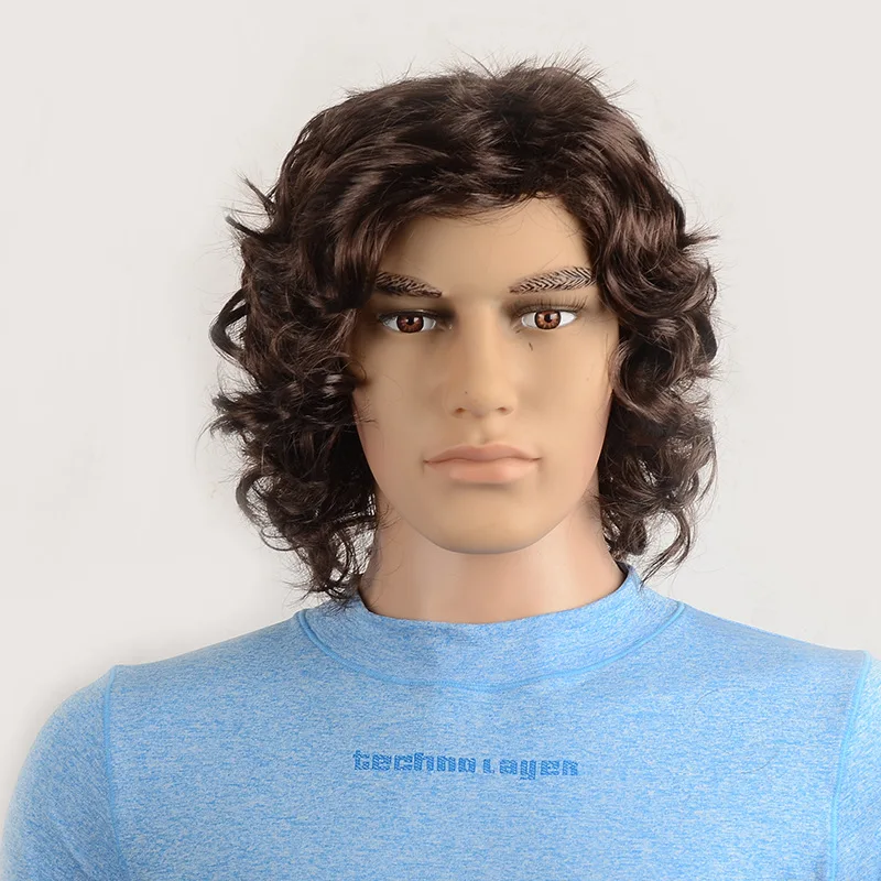 Mens Wig Male Curly Hair Wigin Men