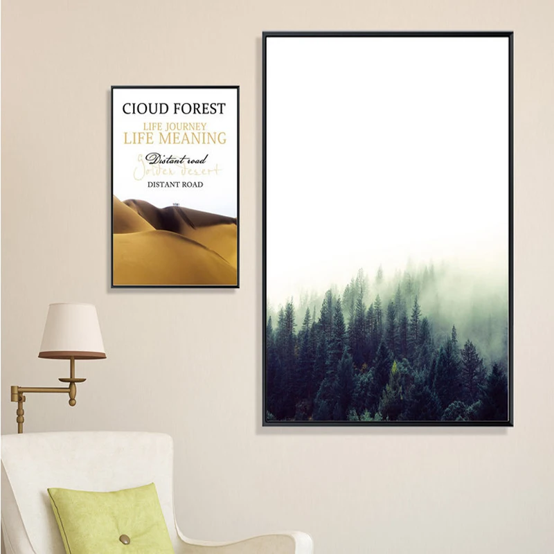 LZN Amazing Forest Landscape Canvas Paintings Nordic Posters Prints Pop Wall Art Oil Pictures For Living Room Home Decor | Дом и сад