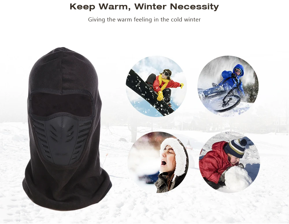 Winter Unisex Windproof Motorcycle Bicycle Face Mask Neck Helmet Cap Thermal Fleece Hat