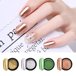 1 коробочкой, дизайн ногтей зеркальный пигмент мерцающая пудра Блестки для ногтей металлический цвет для дизайна ногтей УФ гель полировка