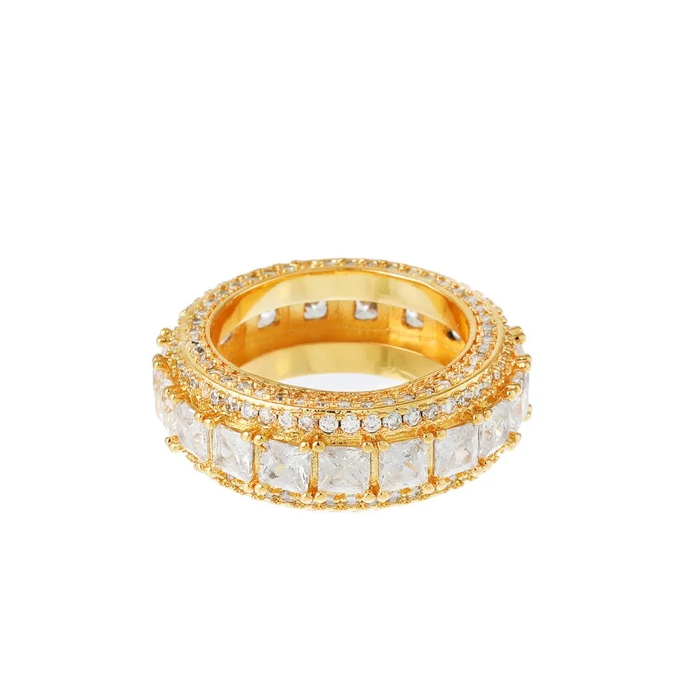 UWIN, роскошные микро вечерние кольца для мужчин и женщин, шикарное модное кольцо в стиле хип-хоп, золото/белое золото, цвет кубического циркония, ювелирные изделия