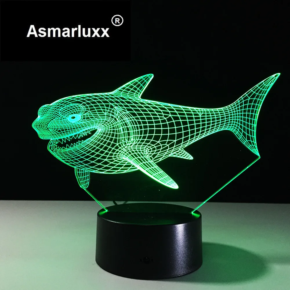Asmarluxx Shark 3d led lamp0002