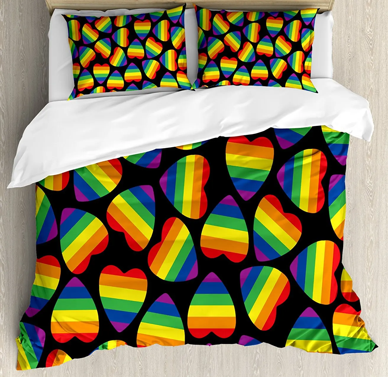Blue Ambesonne Pride Duvet Cover Set Decorative 2 Piece Bedding Set with 1 Pillow Sham Twin Size Earth from Space with Continents in The LGBT Colors Universal Worldwide Love Freedom 