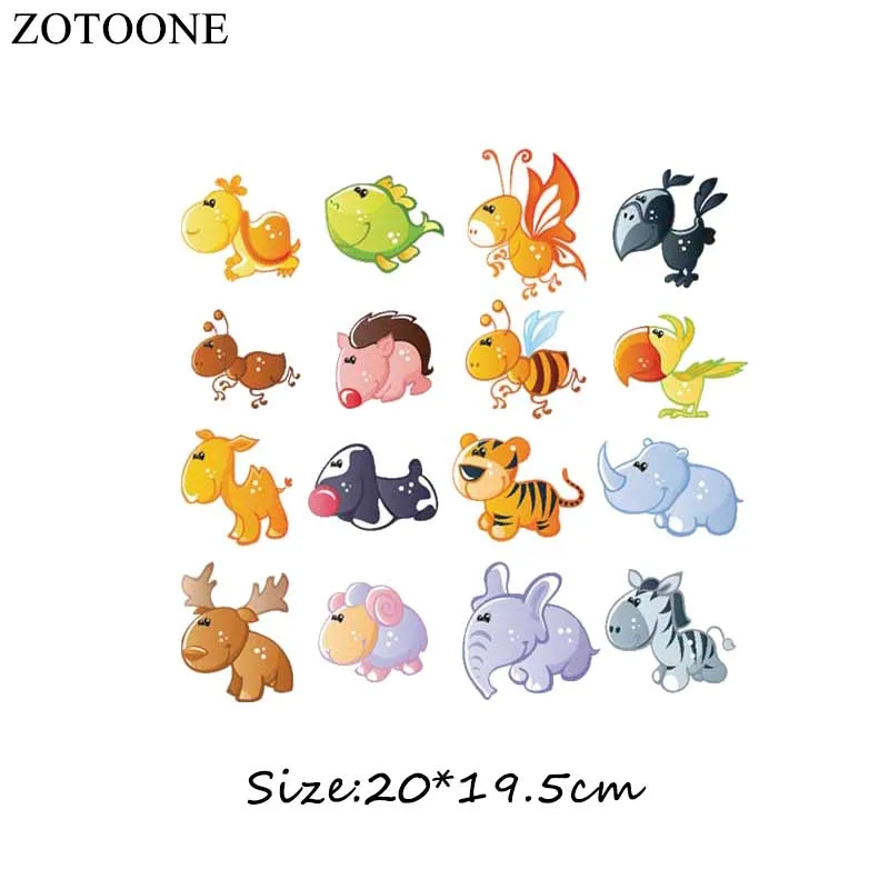 ZOTOONE Cartoon Animal Patches Set A-level Washable DIY Accessory Decoration Clothes Iron-on Transfers Patches Gift for Kids D ZOTOONE Cartoon Animal Patches Set A-level Washable DIY Accessory Decoration Clothes Iron-on Transfers Patches Gift for Kids D