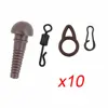 10 Sets Carp Fishing Rig Kit Quick Change Swivel Snaps Carp Terminal Tackle Safety Sleeves ► Photo 3/6