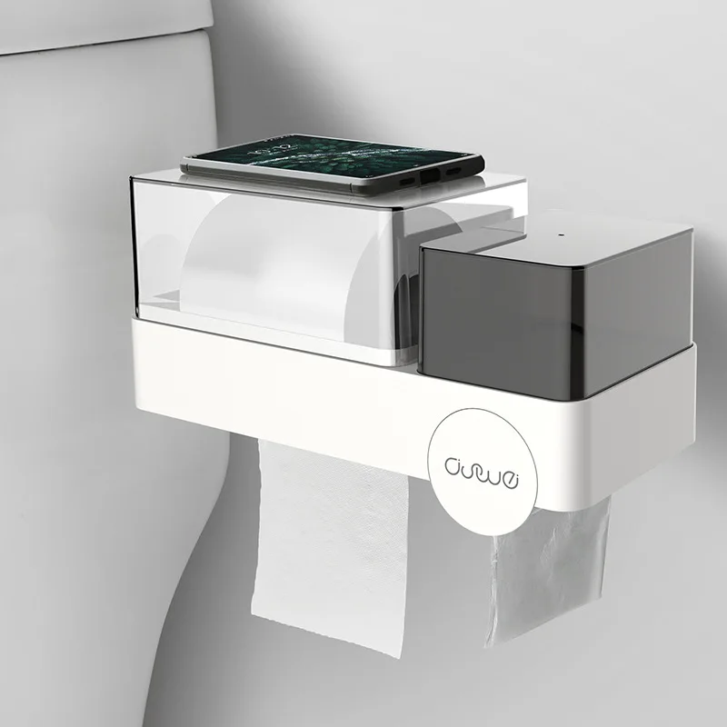 White ONEUP держатель для туалетной бумаги настенный водонепроницаемый тканевый ящик мешок для мусора санитарная коробка для хранения салфеток портативные держатели туалетной бумаги - Цвет: White