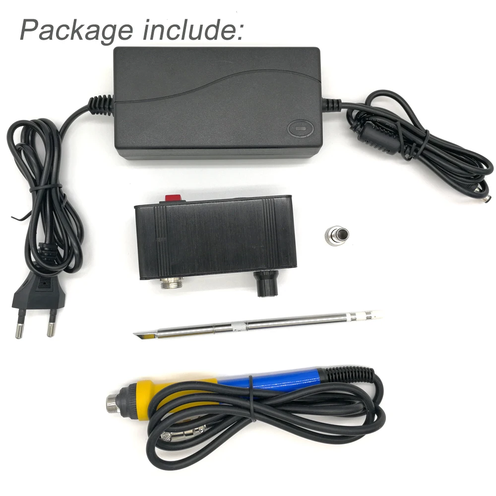 Quicko T12-942 Мини паяльная станция с адаптером ЕС 24V3A припой T12 железный наконечник портативный сварочный инструмент готовая машина
