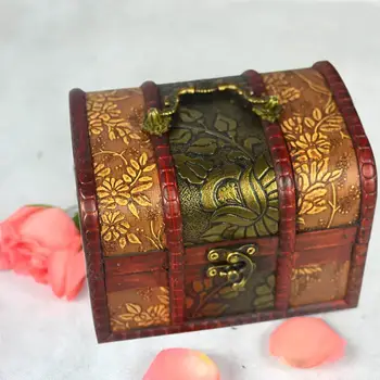 

European Princess Vintage Small Wooden Box Chinese Style Antique Storage Small Box Desktop Sundries Jewelry Storage Box