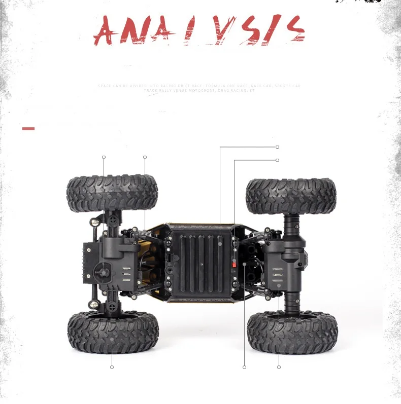 YUKALA 1/18 2,4G 4CH 4WD Rock Crawlers 4x4 вождение автомобиля пульт дистанционного управления модель внедорожника игрушки с светильник