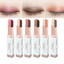 Lidschatten Stick Stereo Gradien Schimmer Doppel Farbe Lidschatten Creme Stift Augen Make-Up Kosmetik Werkzeug Wasserdicht