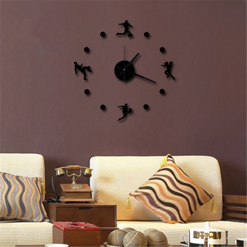 

Hotsale Basketball Wall Clock Modern Design Clocks for Home Decor 3D Mirror Surface Wall Clock Stickers for Kid Children Bedroom