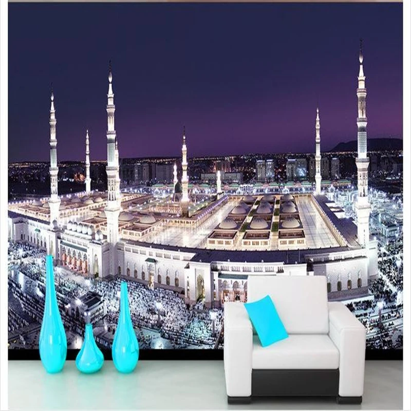 

custom 3d room wallpaper Mosque mecca Saudi Arabia TV setting wall photo wallpaper for walls 3d papel de parede para sala estar