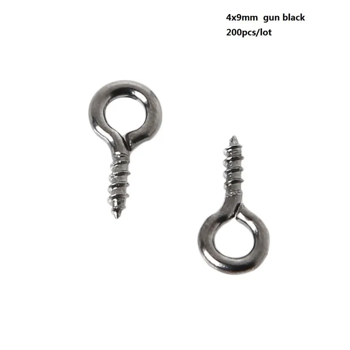 200pcs 4x9mm Mini Eye Screw Hooks Clasps Eye Pin Round Head Ring Self-tapping Thread Hook Pendant DIY Jewelry Making Accessories - Цвет: C