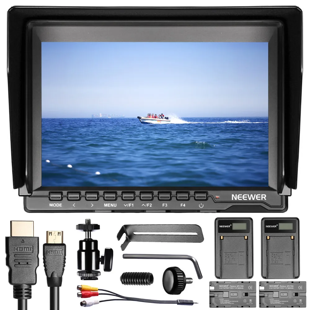 

Neewer NW74K 7 Inches Ultra HD Screen Camera Field MonitorF550 Replacement and USB Battery for Sony Canon Nikon Olympus Pentax