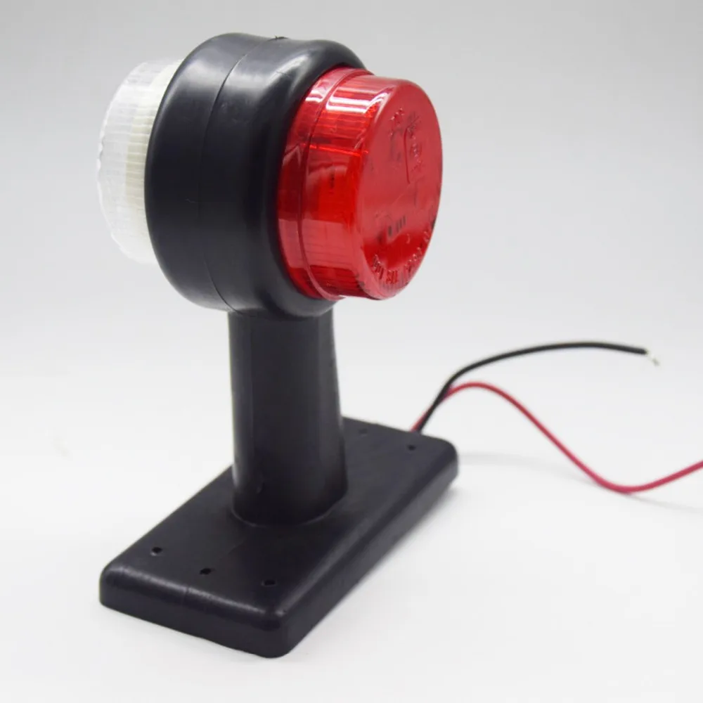 

Pair 12V/24V 2" Round Truck Led Side Markers Lamp White Clearance Light 6 Led Double Side Automobile Signal Light For Lorry