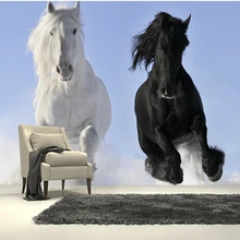 Пользовательские детские обои, лошади в снегу 3D фото фрески для детских комнат Парк фон водонепроницаемый papel де parede