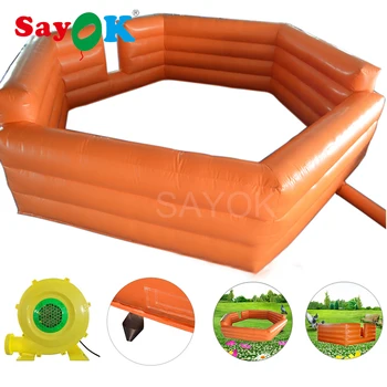 Cheap SAYOK 6m(20ft) Inflatable Gaga Ball Pit Gagaball Court With Electric Air Blower For Outdoor/Indoor Family School Camp Activity