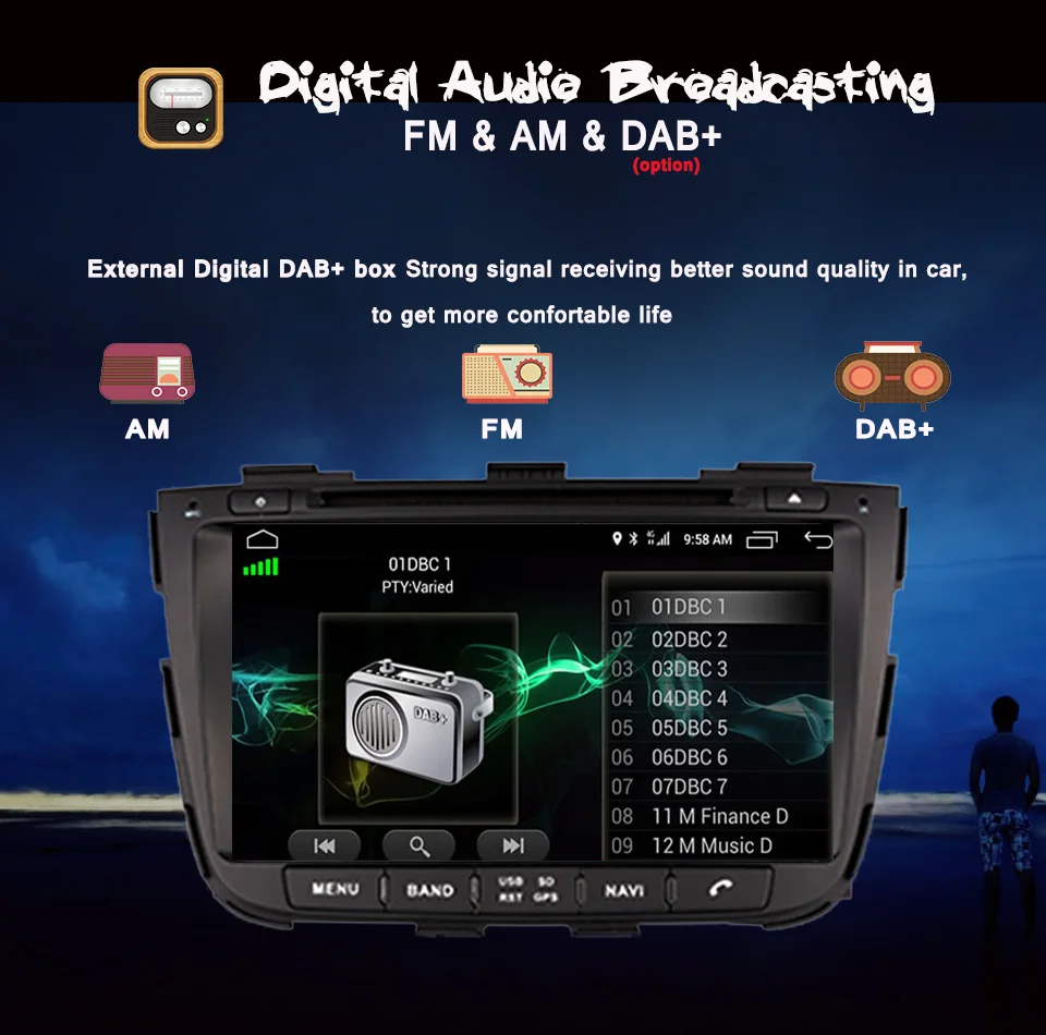 Flash Deal 2 Din Octa Core 4G+64G android 9.0 car dvd for kia sorento 2013 2014 car radio gps navigation with steering wheel Head Unit 14