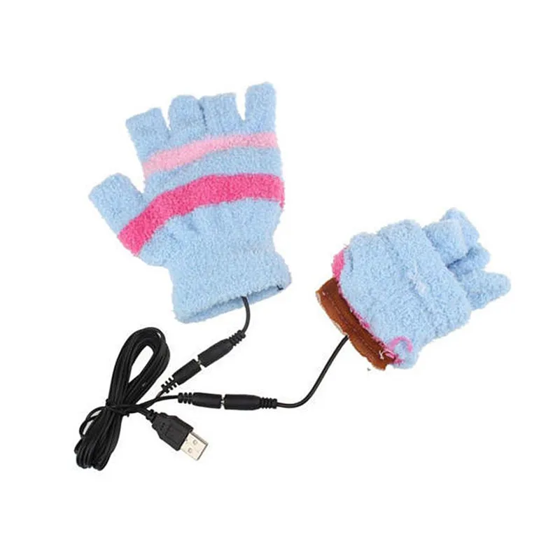 Зимние грелки для рук, наклейки, грелки, без пальцев, с питанием от USB, с подогревом, перчатки для офиса, Осень-зима, грелки для рук, варежки, шерстяные носки