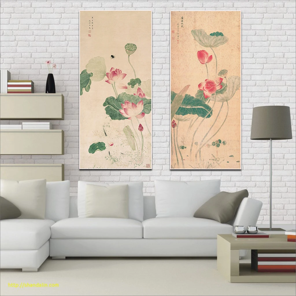 

Hanging Wall Art Chinese Painting Lotus Picture Vintage Posters and Prints Home Decor Abstract Painting Large Size On Canvas Art
