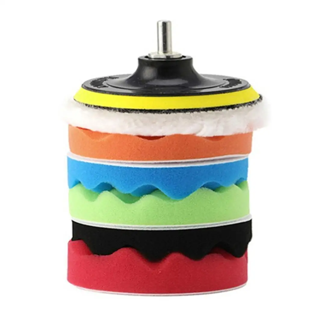 

7 Pcs Car Polisher Kit Including Buffing Pad Buffer Pad Hand Drill Polishing Machine Tray 3 to 7 inchs Home Outdoor Easy Use