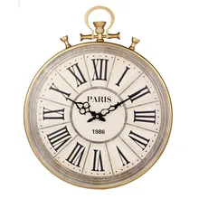 Charminer Absolutely Mute Quartz Wall Clock Retro Roman Numerals Large Living Room Black Ornate Clock Hand Wall Decorations Hot