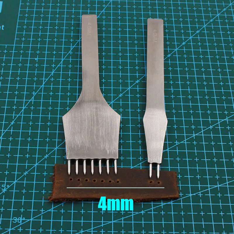 Leather Sewing Tools Leather Craft Chisel Leather Hole Punch Leather Puncher 2+5+7 Prong Leather Punching Round Chisel Tool 3mm/4mm/5mm Sharp Pricking Handmade Leather Punch Craft Stitching Treatments