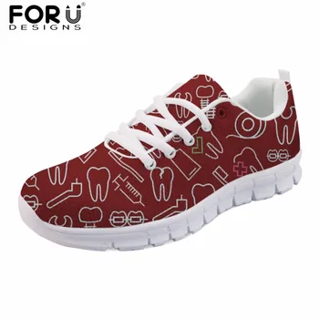 

FORUDESIGNS Men's Sneakers Flats Autumn Casual Men Comfortable Lace-up Shoes for Teen Boys 3D Cartoon Dentsit Pattern Men Shoes