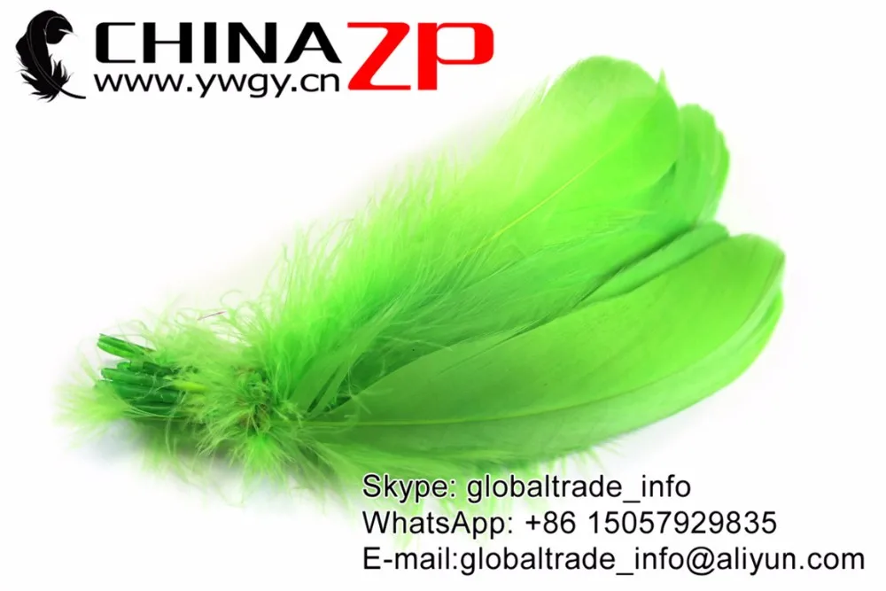 Lime Green Soft Goose Nageoires Feathers (1)